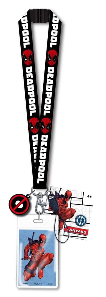 Marvel Deadpool Lanyard With Pvc Dangle,Black