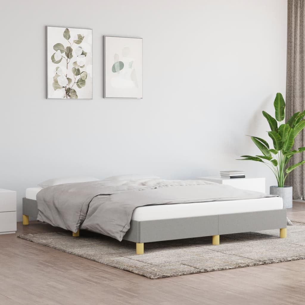 vidaXL Bed Frame Light Gray 59.8x79.9??Queen Fabric