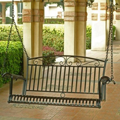 Tropico Iron Bench Swing - Antique Black