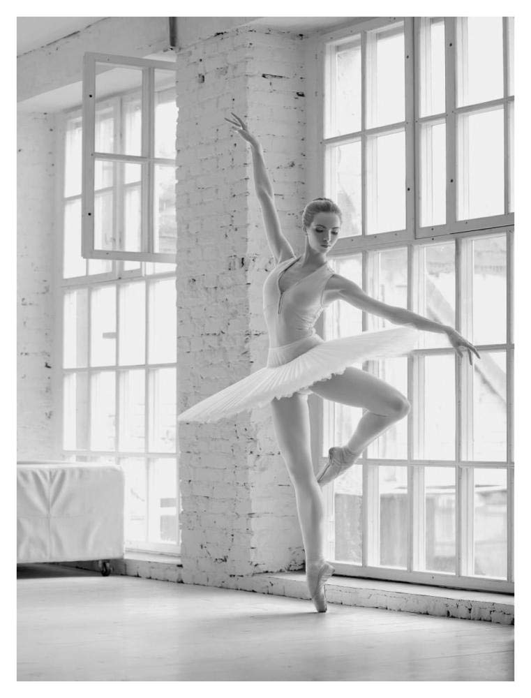 Ballerina Rehearsing-Paper Art-32x42”