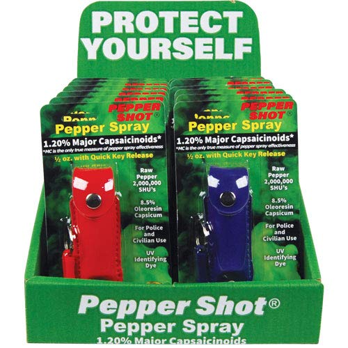 12 Pepper Shot 1.2% MC PS-LH (4 Black, 4 Blue, 4 Red) with Counter Display