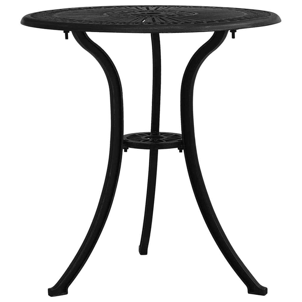 vidaXL Garden Table Black 24.4x24.4"x25.6" Cast Aluminum"