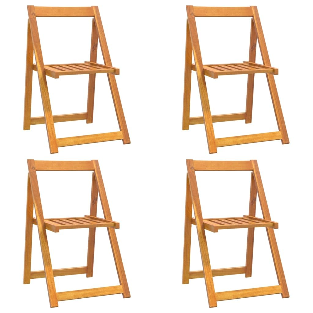 Folding Patio Chairs 4 pcs Solid Wood Acacia