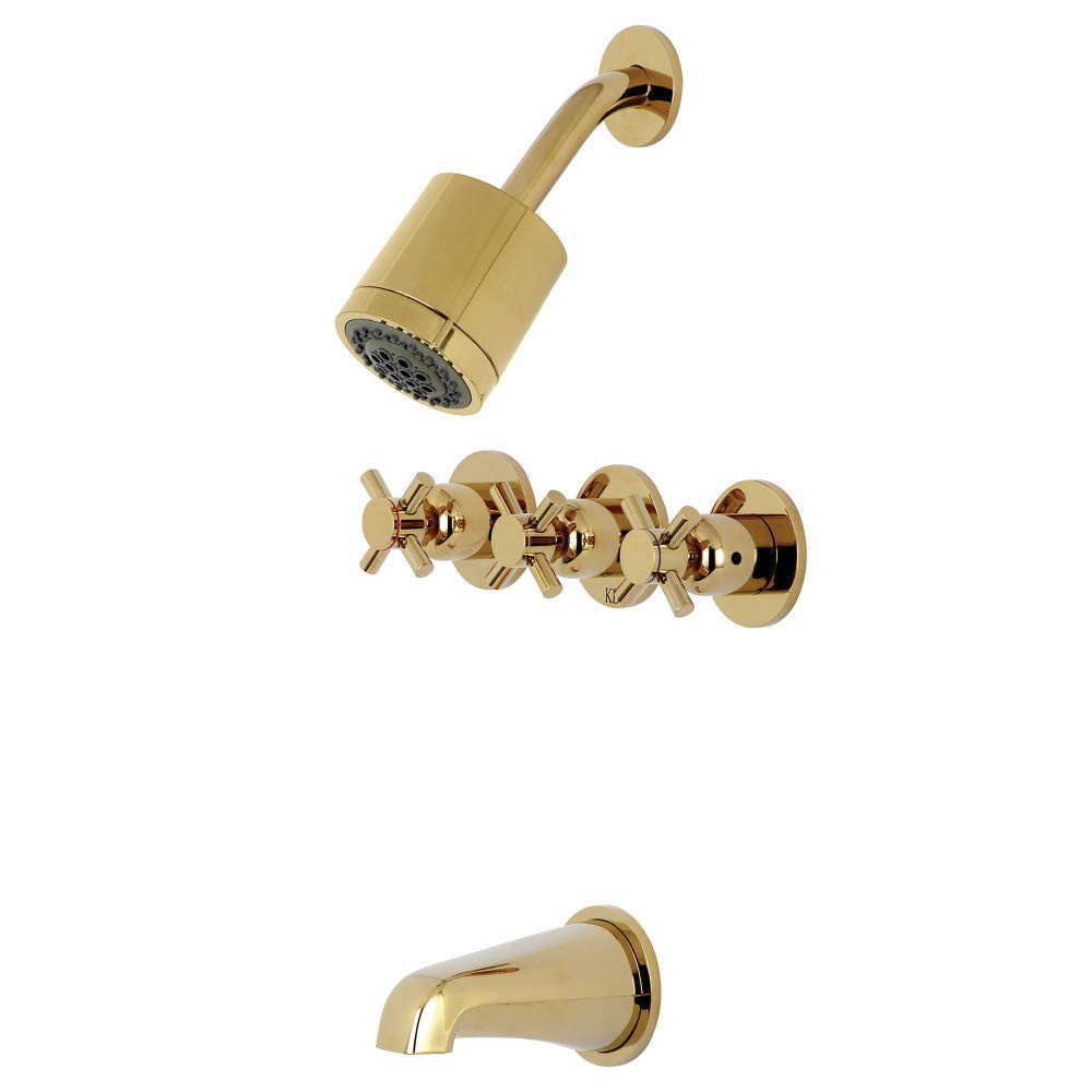 Kingston Brass Kbx8132Dx Concord Tub And Shower Faucet, 7.13 X 10.56 X 5.13, Polished Brass