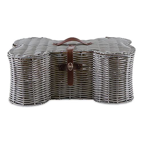 Bone Dry Pet Storage Collection Toy Basket Small 17.5X11X7.5 Gray Plastic Wicker