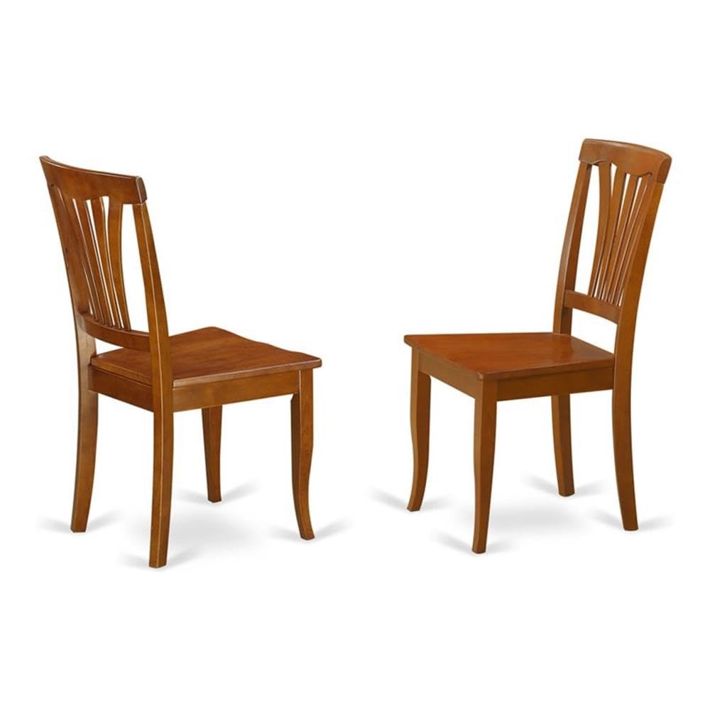 Set of 2 Chairs AVC-SBR-W Avon Chair with Wood Seat - Saddle Brow Finish