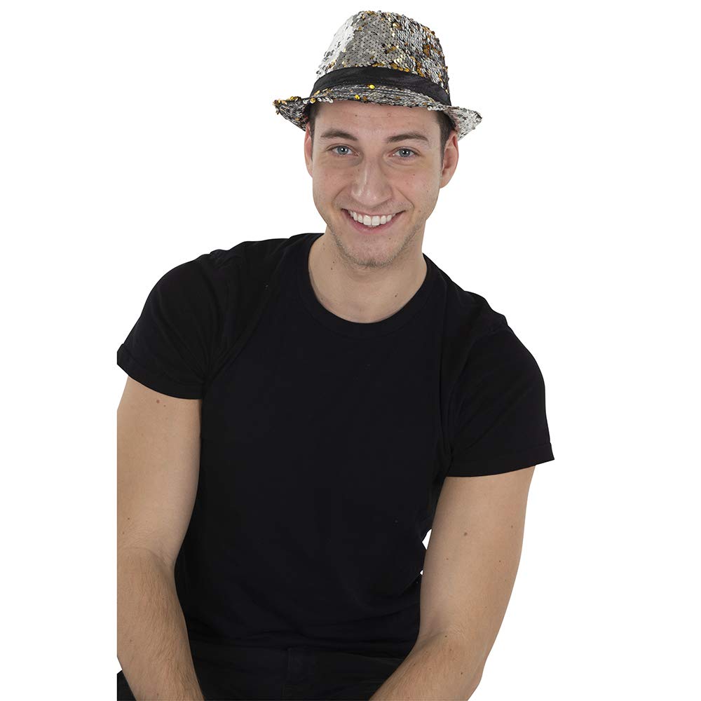 Dress Up America Silver Hat with Reversible Sequins