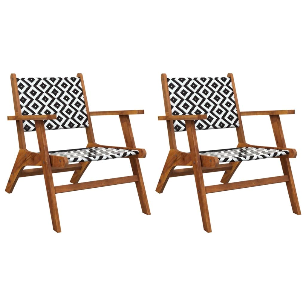 vidaXL Patio Chairs 2 pcs Solid Acacia Wood