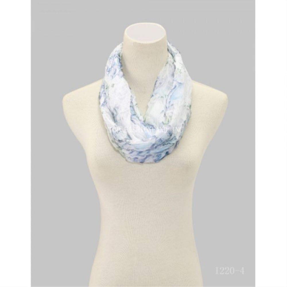 INFINITY SCARF - WHITE & LIGHT BLUE