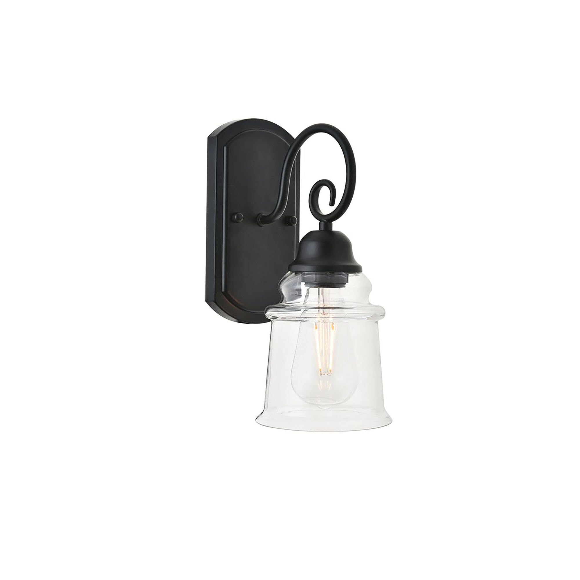 Living District Indoor Modern Home Decorative Bright Ceiling Spire 1 Light Black Wall Sconce