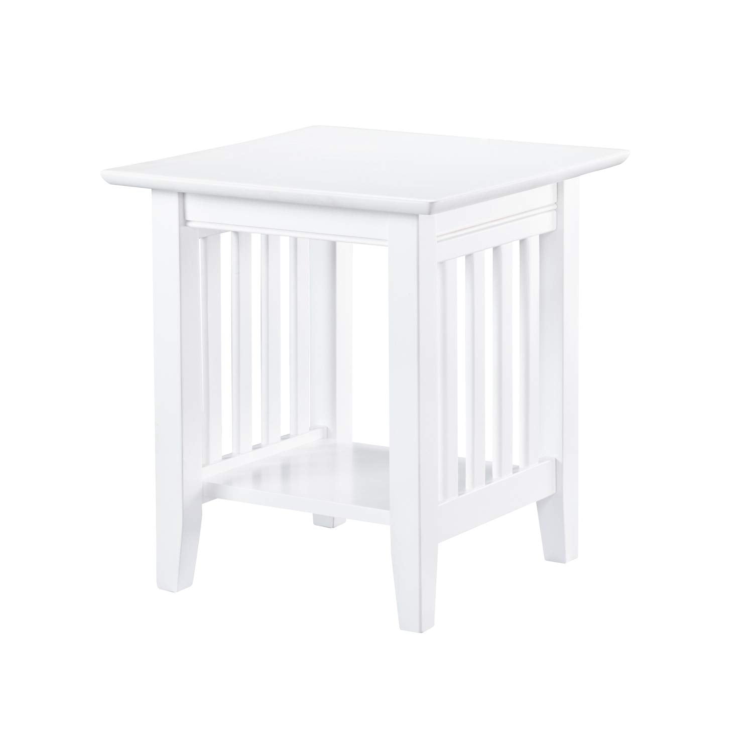 Mission End Table in White