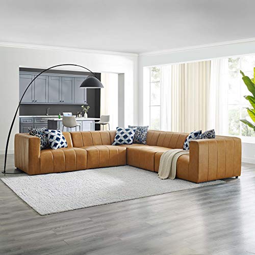 Casafoyer EEI-4532-TAN Bartlett Vegan Leather Vegan Leather 5-Piece Sectional Sofa, Tan
