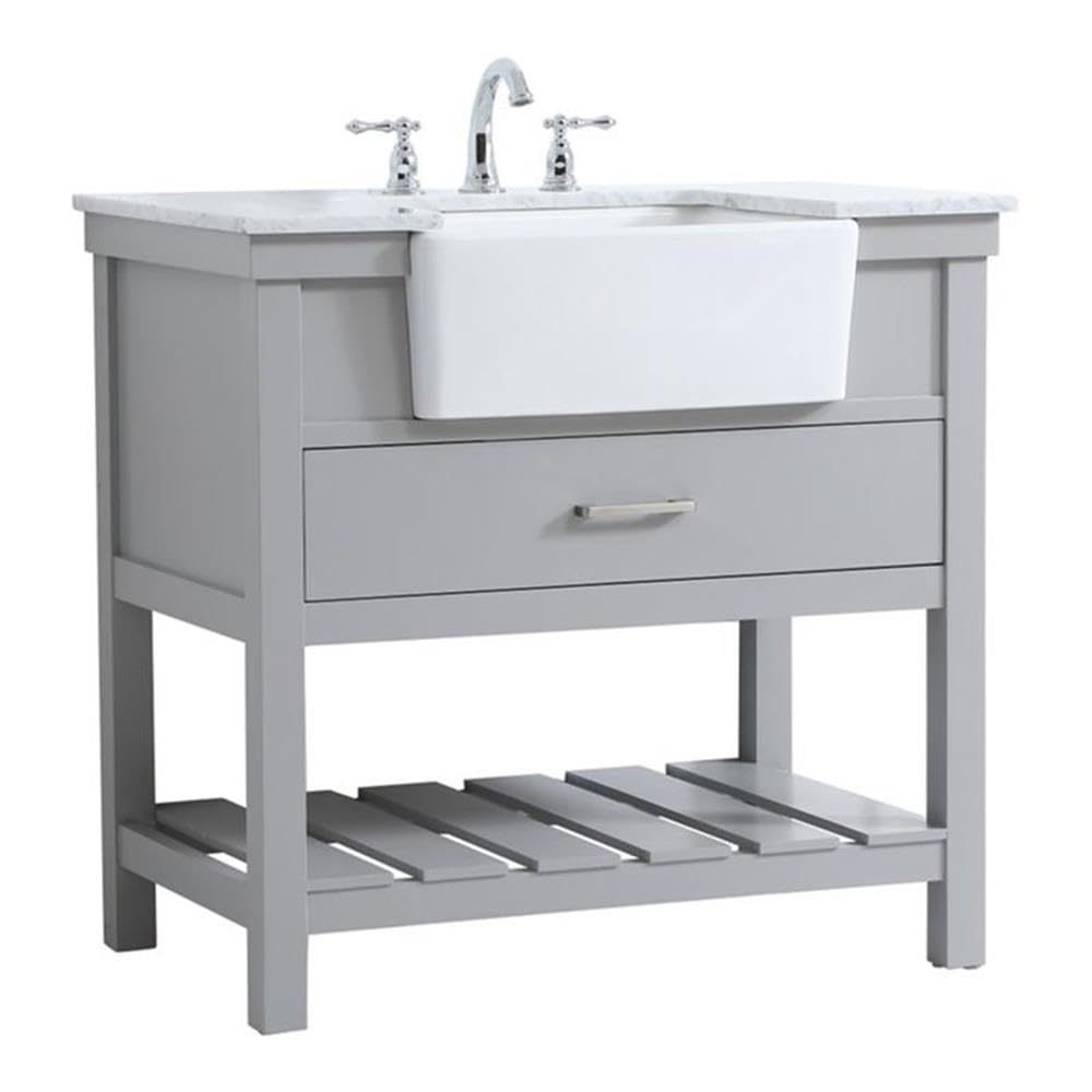 Elegant Decor Clement 36 Aluminum Mdf Single Bathroom Vanity In Gray