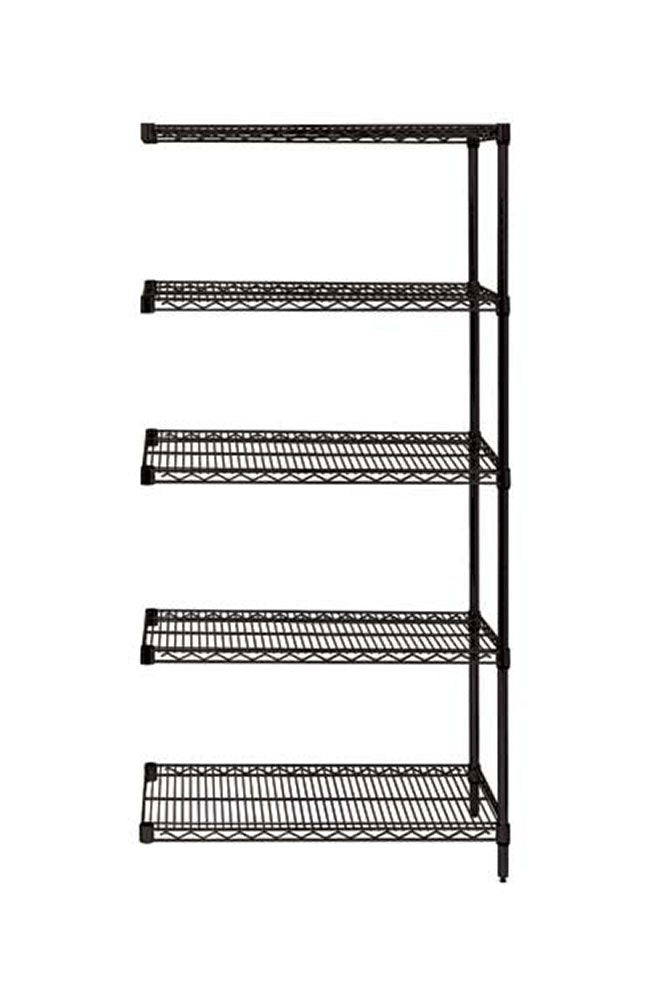 Wire 5 Shelf ADD-ON KIT Black 63in