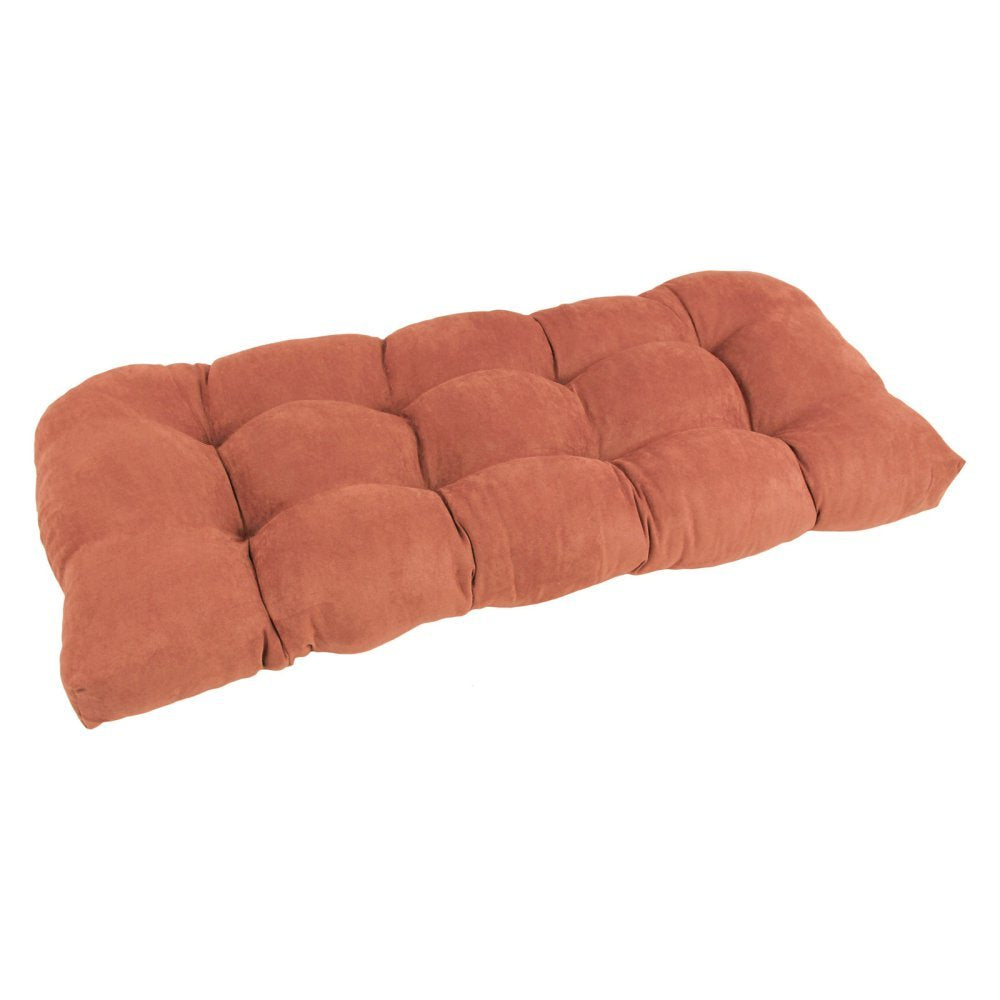42-inch by 19-inch U-Shaped Micro Suede Polyester Tufted Settee/Bench Cushion - Spice