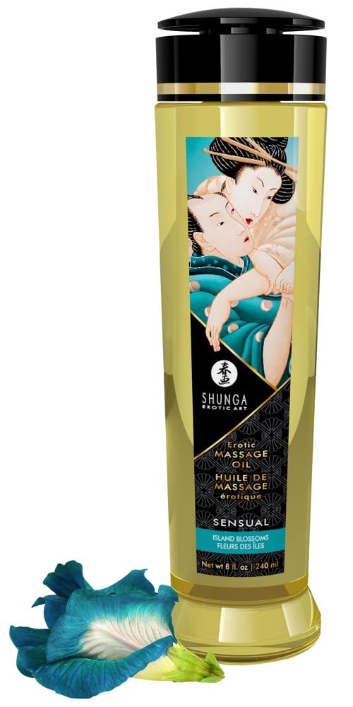Shunga Erotic Massage Oil-Island Blossoms 8oz