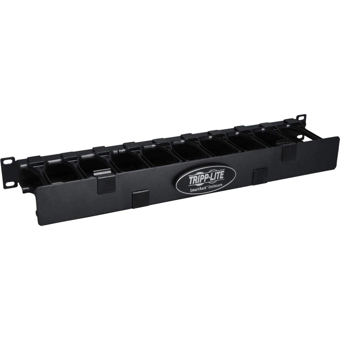 1U HORIZONTAL CABLE MANAGER FINGER DUCT DUAL HINGED COVER