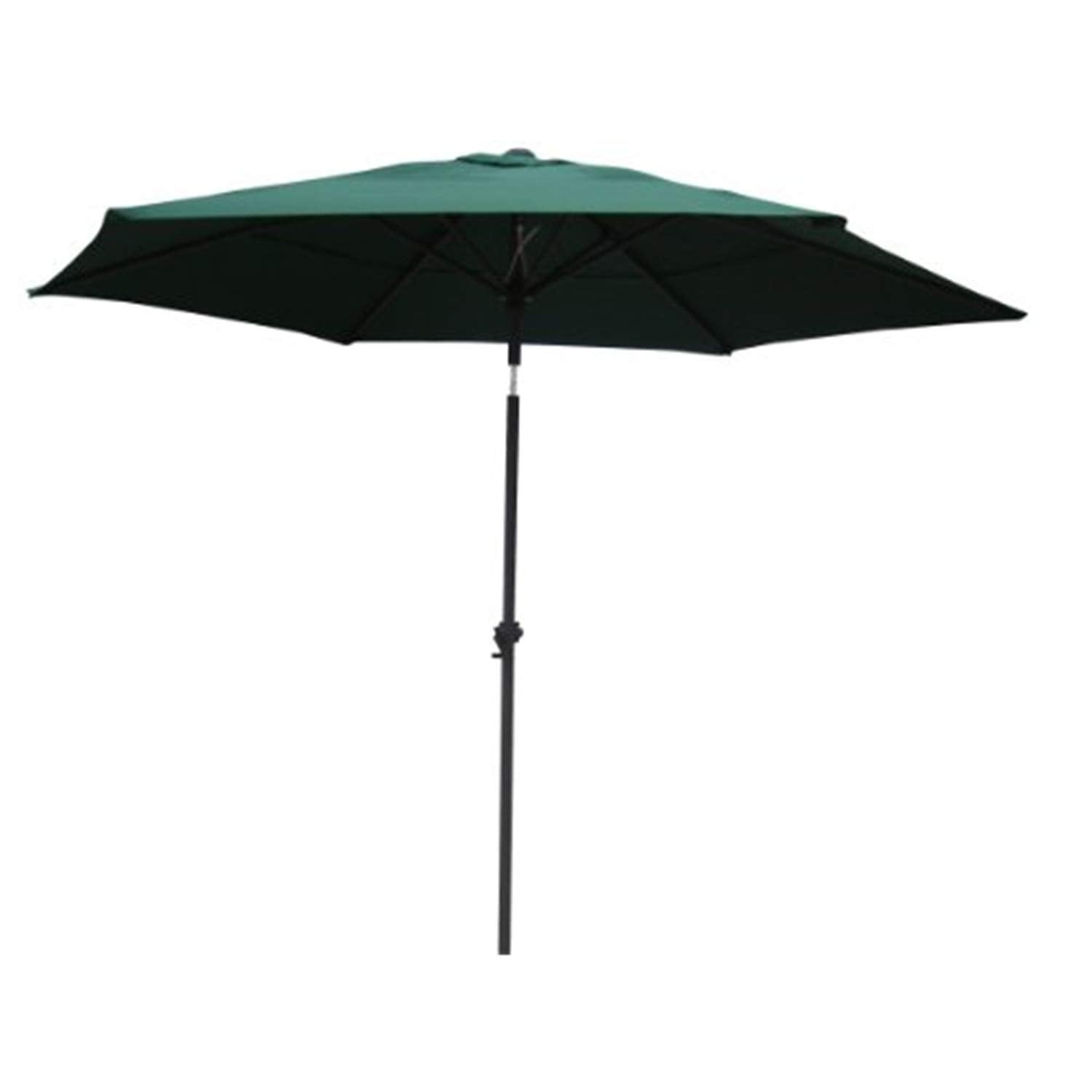 St. Kitts Aluminum Tilt and Crank 8-foot Outdoor Umbrella - Dark Grey/Forest Green