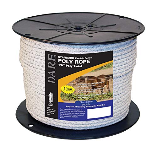 Electric Fence Poly Rope White 6Mm X 600-Ft.