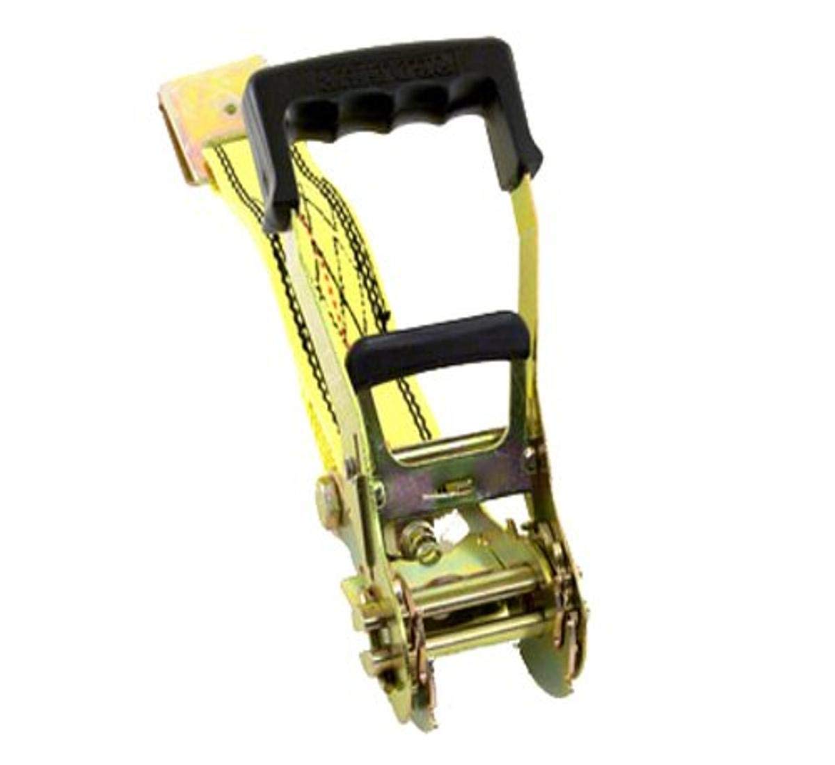 Progrip 310081 Heavy Duty Ratchet Tie Down With Step Release And Webbing Strap: Flat Hooks, 27 X 2