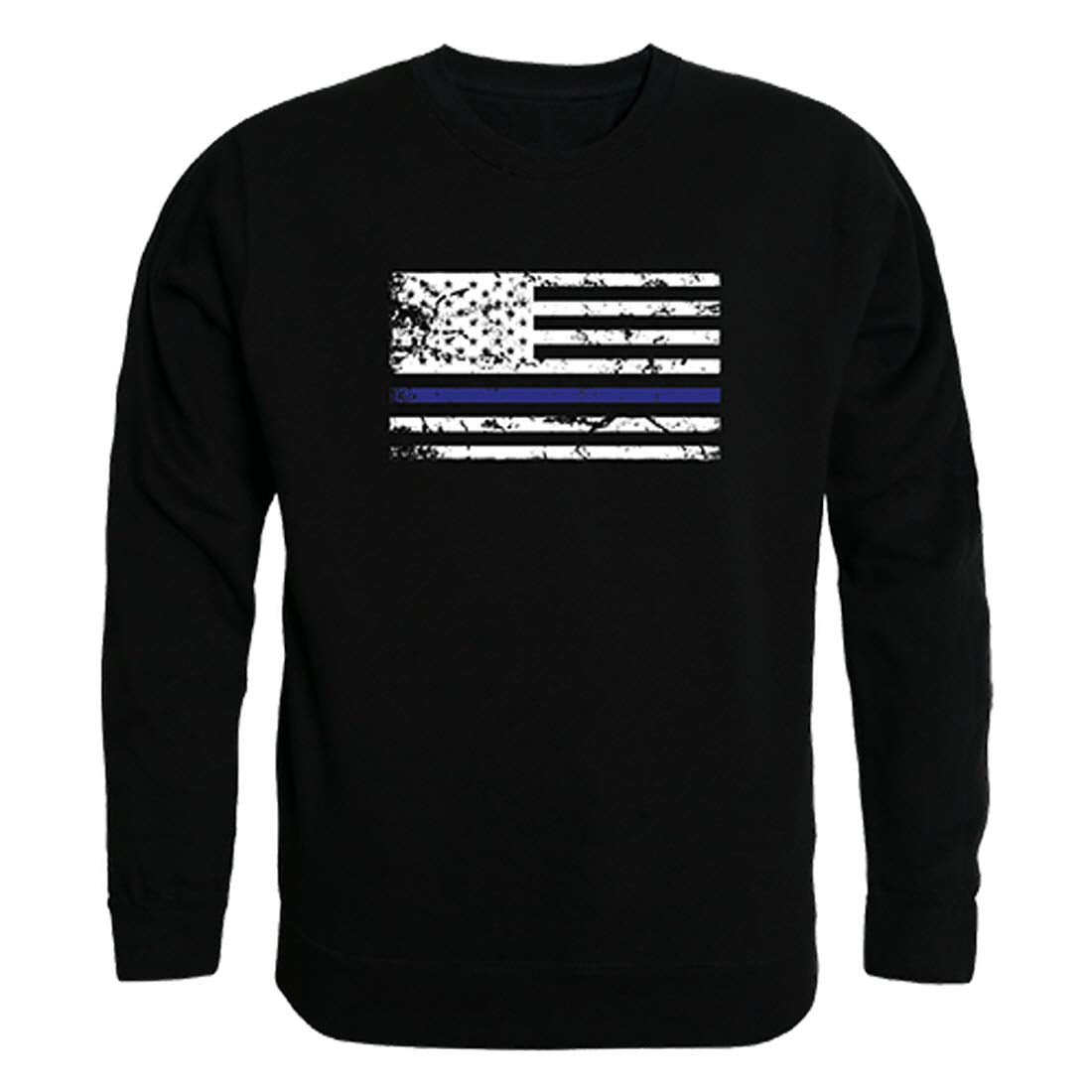 Graphic Crewneck, Thin Blue Line, Black, L
