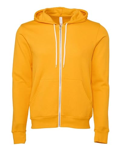 BELLA + CANVAS Unisex Sponge Fleece Full-Zip Hoodie - Gold, XS