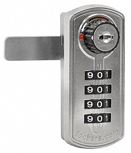 Resettable Combination Lock - Factory Installed on Metal Locker Door - Silver