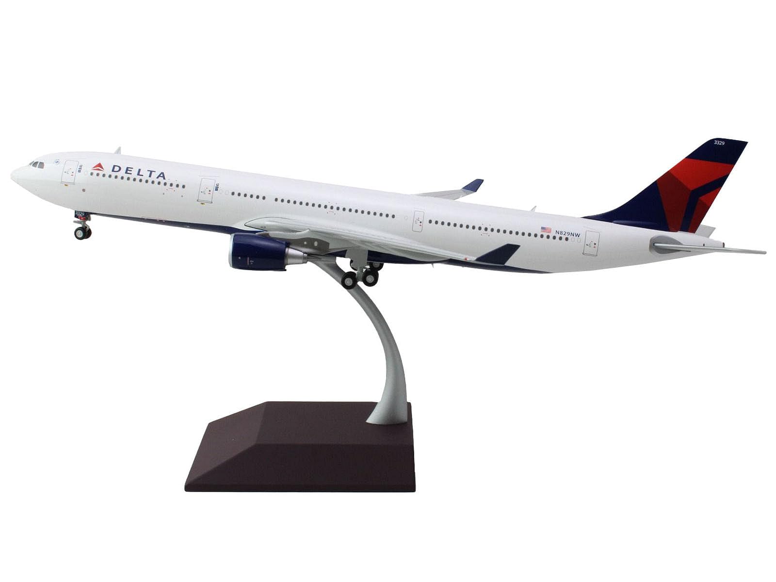 Airbus A330-300 Commercial Aircraft  Air Lines (N829NW) White with Blue and Red Tail ??emini 200??Series 1/200 Diecast Model Airplane by GeminiJets