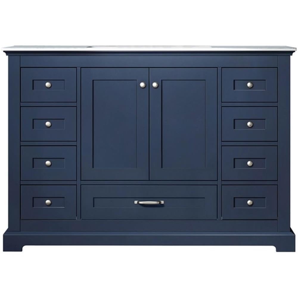 Navy Blue Single Bath Vanity 48 in. W x 22 in. D, with Carrara Marble Top