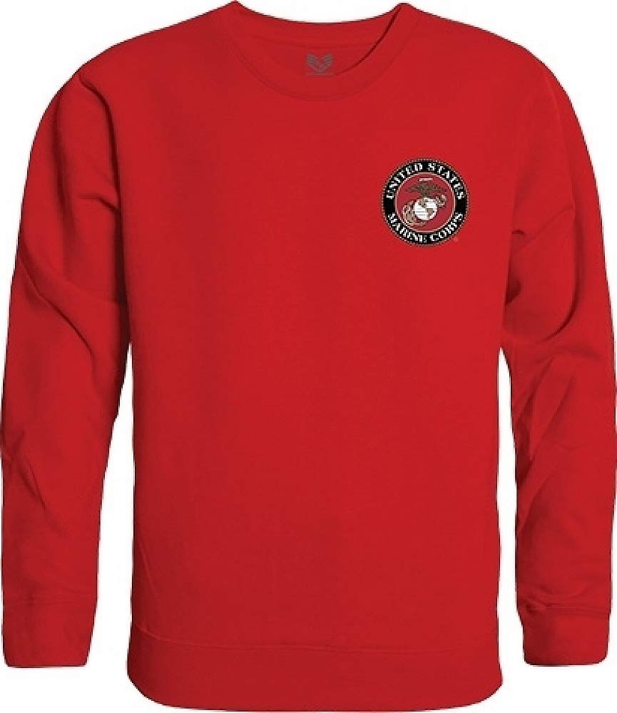 Graphic Crewneck, USMC Emblem, RED, S