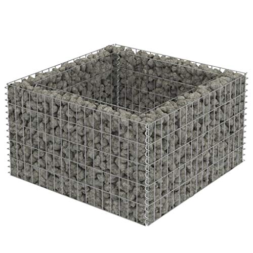 Casafoyer  Gabion Raised Bed Galvanised Steel 35.4x35.4"x19.7" - (Pack Of 2)"