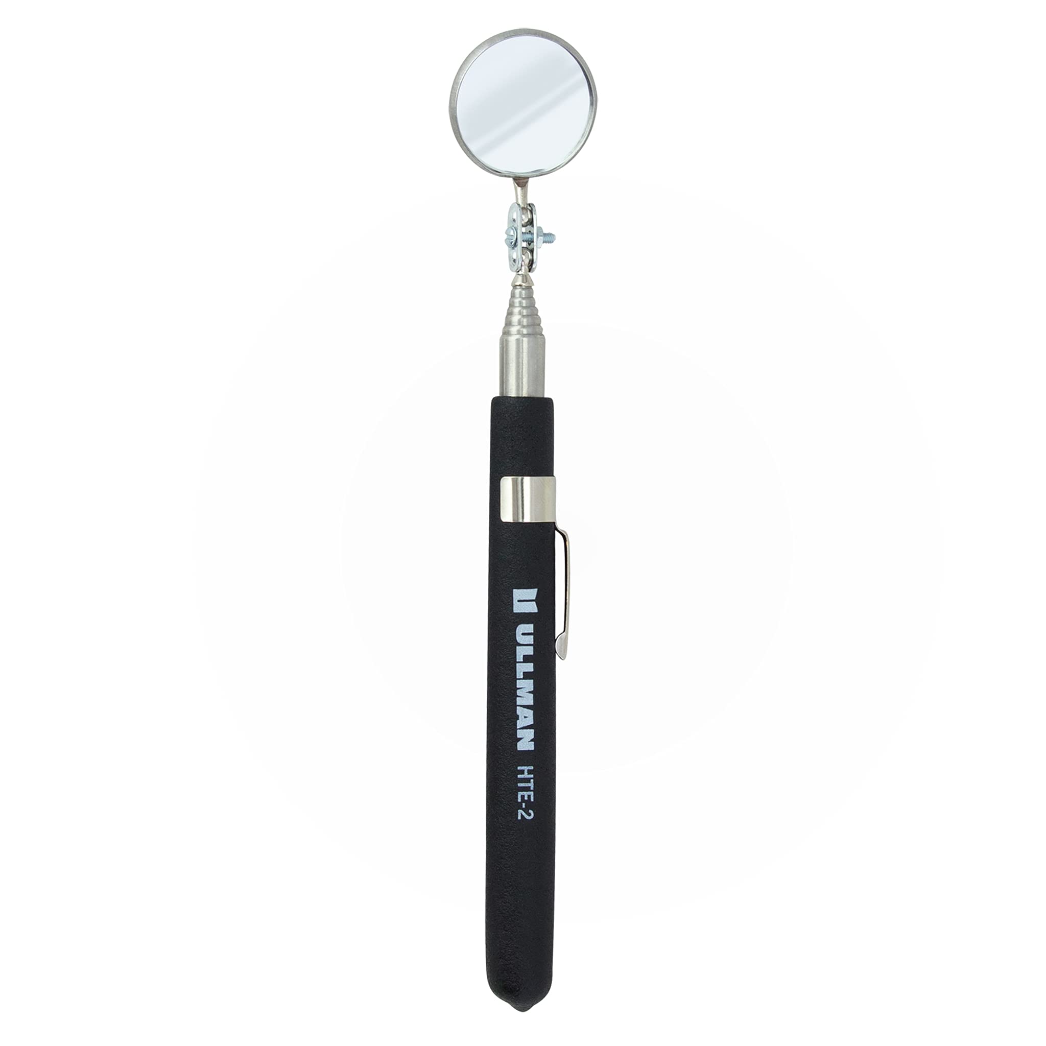 Ullman Hte-2 Glass High-Tech Telescoping Inspection Mirror, 1-1/4 Diameter, 6-1/2 To 35 Extended Handle Length, Clear