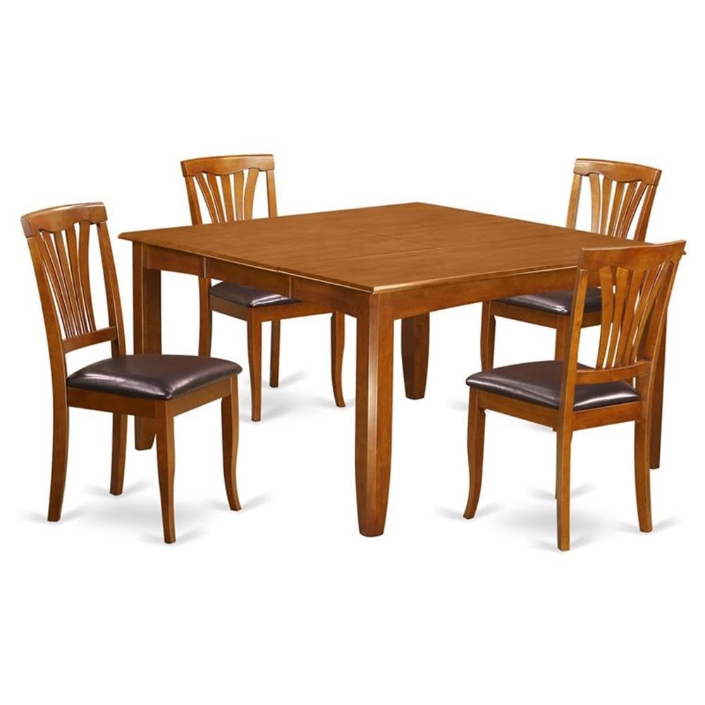 5  Pc  Dining  room  set-Square  Table  with  Leaf  and  4  Dining  Chairs