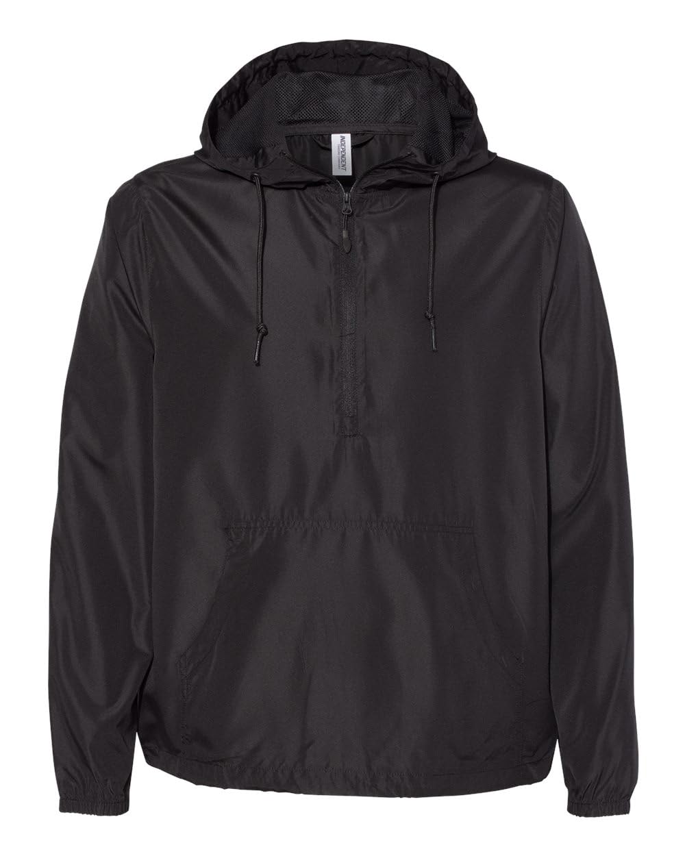 Independent Trading Co. Unisex Lightweight Quarter-Zip Windbreaker Pullover Jacket - Black, L