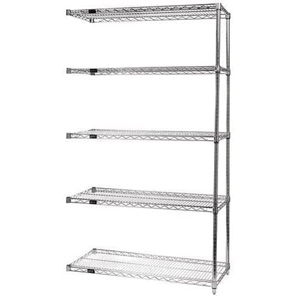 Wire 5 Shelf ADD-ON KIT Chrome 74in