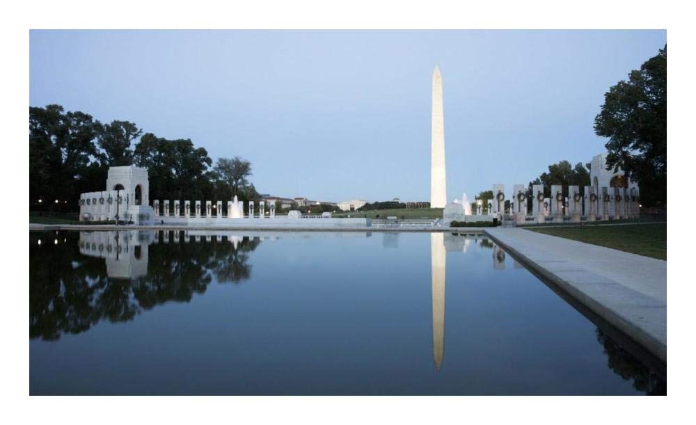 Reflecting pool on the National Mall with the Washington Monument reflected, Washington, D.C. - Vintage Style Photo Tint Variant-Paper Art-24x15”