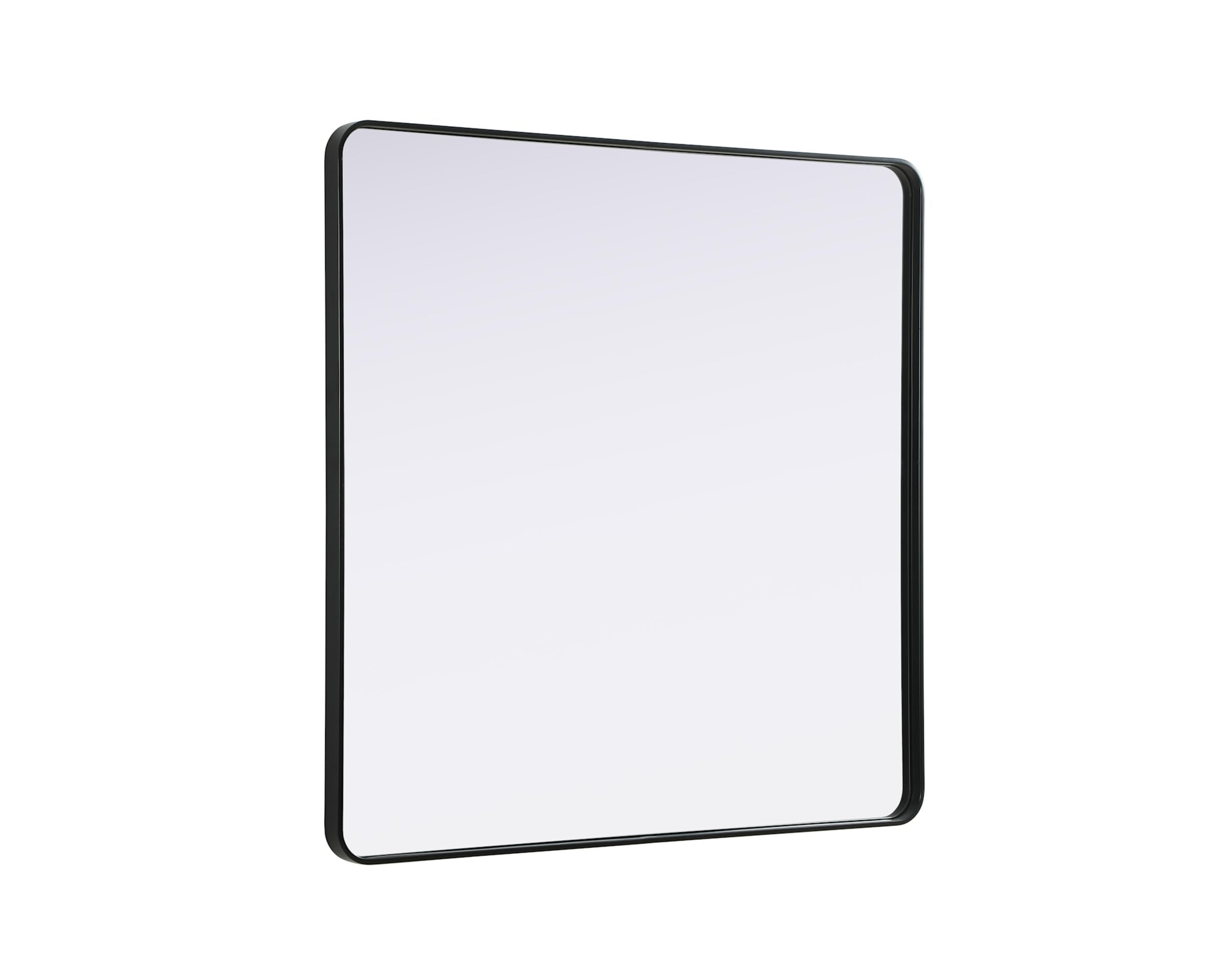 Contour Metal Square Mirror 48x48 in Black