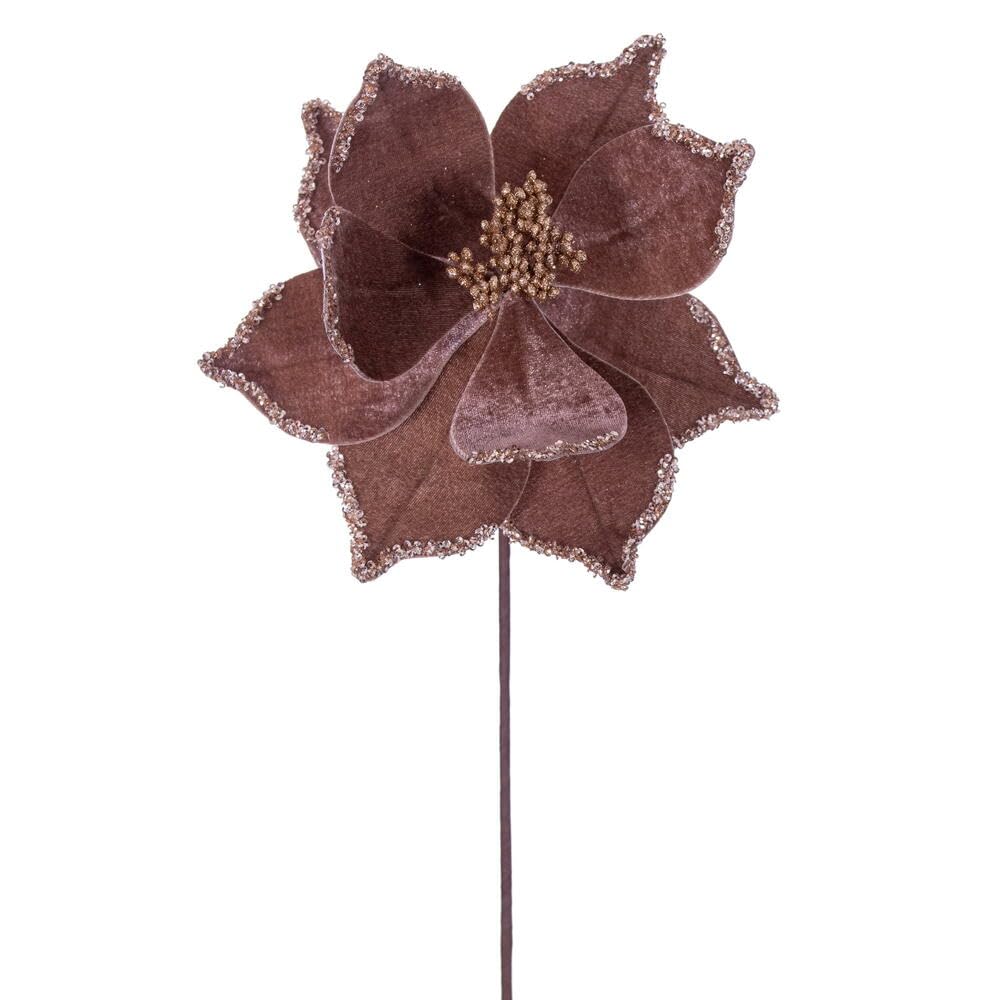 Casafoyer 21.5” Mocha Poinsettia 10” Flower 6/Bag - (Pack Of 2)