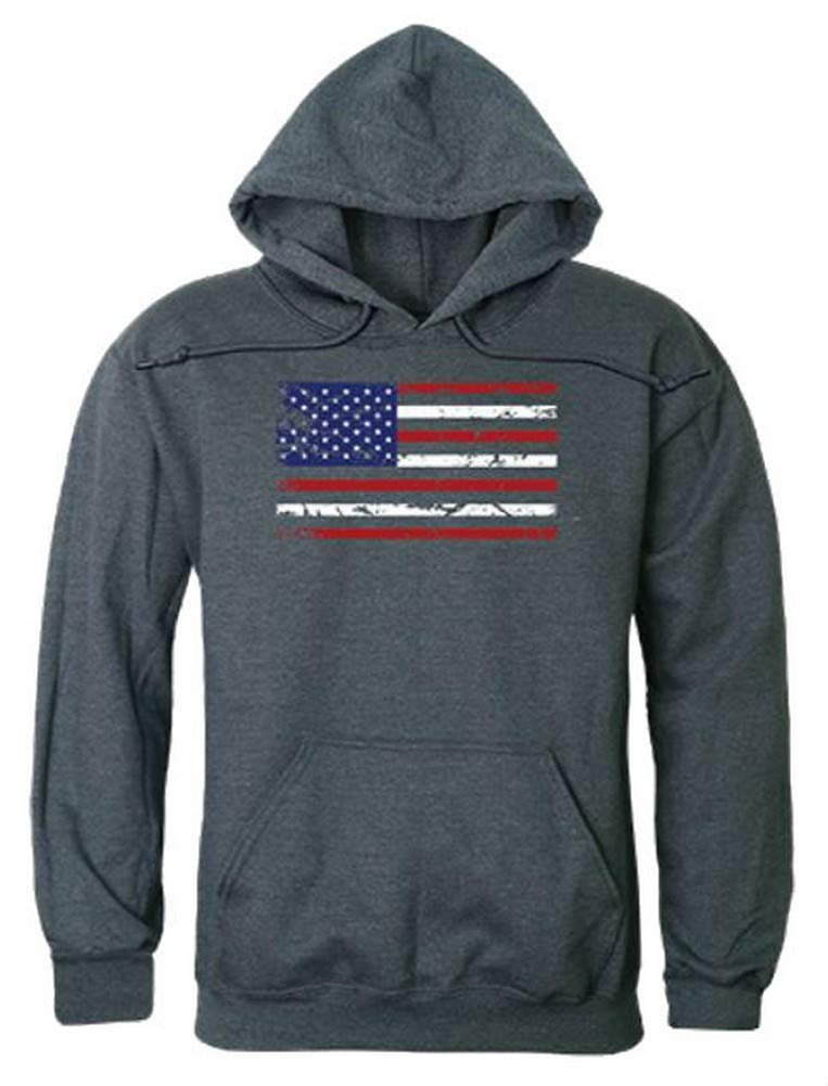 Graphic Pullover, US Flag, H.Char, L