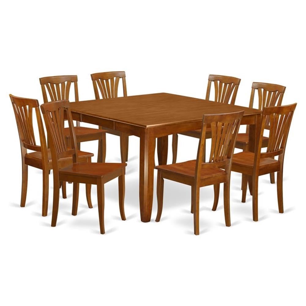 9  Pc  Dining  room  set  for  8-Square  Table  with  Leaf  and  8  Dining  Chairs