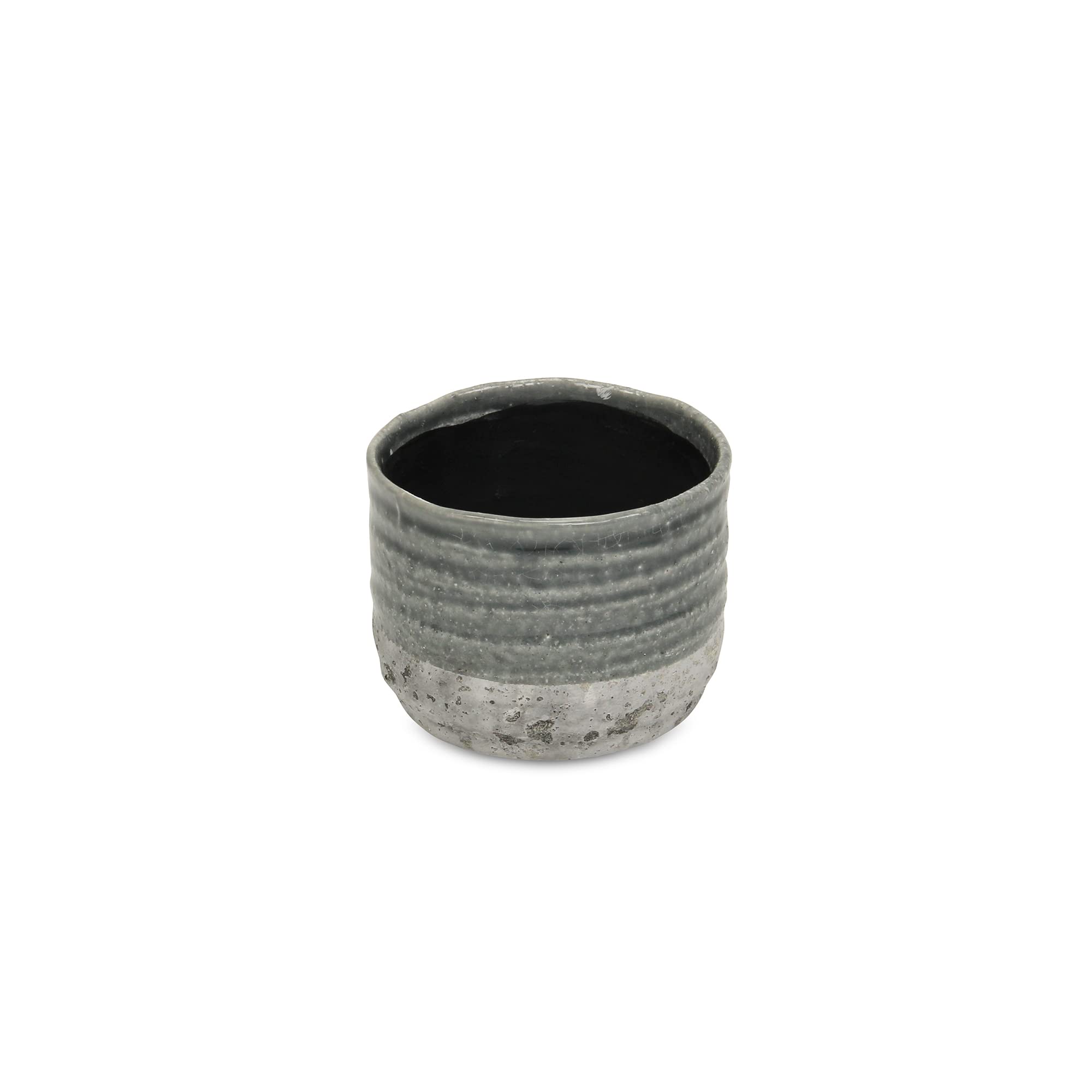 Medea Two-toned Round Ceramic Pot - Small