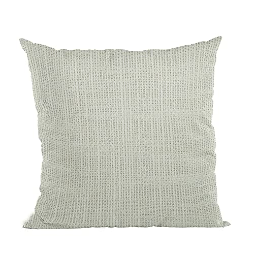 Plutus White Wall Textured Solid, With Open Weave. Luxury Throw Pillow - Double sided  24 x 24”
