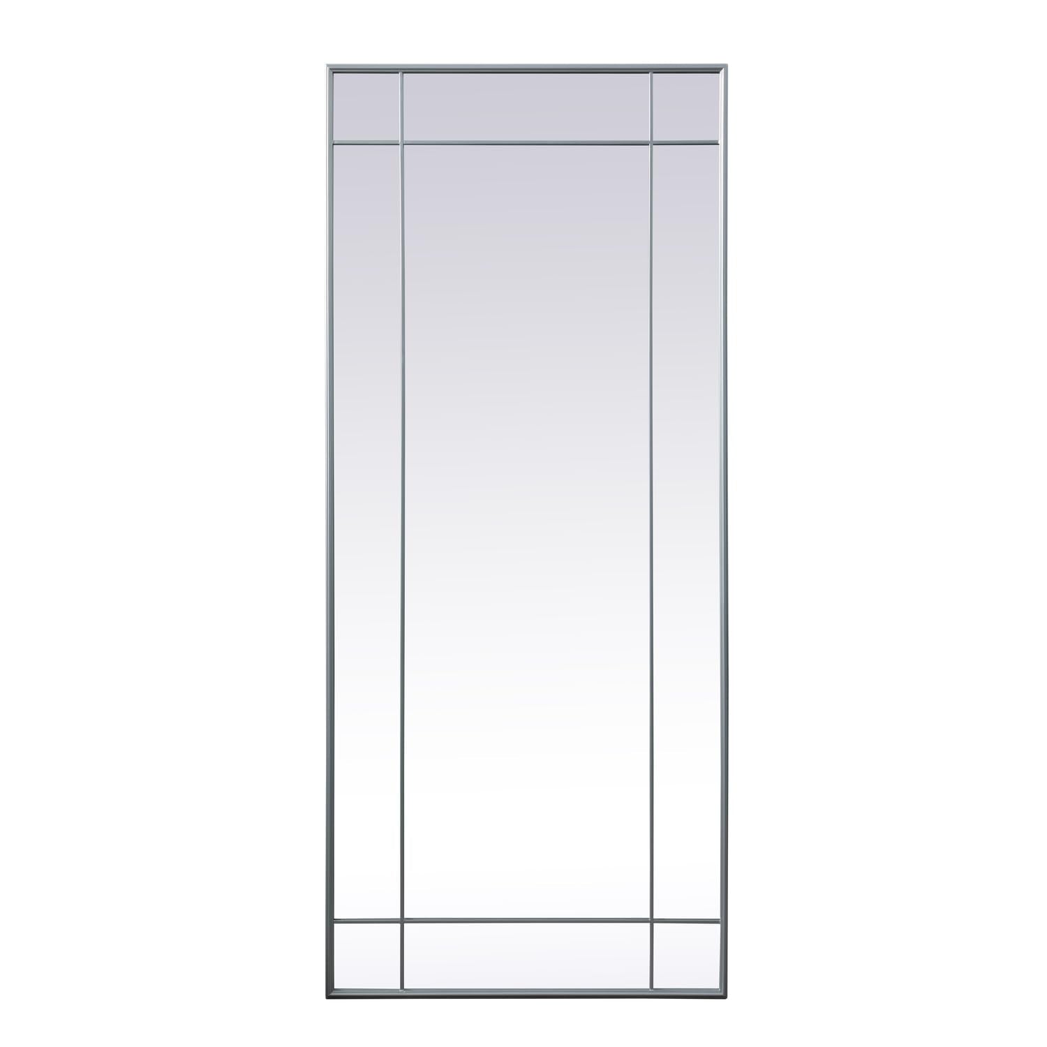 French Panel Full Length Mirror 30x70 Inch In Silver
