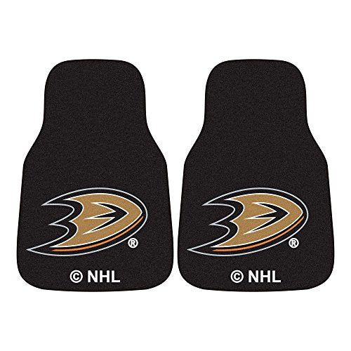 Fanmats 10628 Nhl Anaheim Ducks Front Row Nylon Carpet Car Mat - 2 Piece