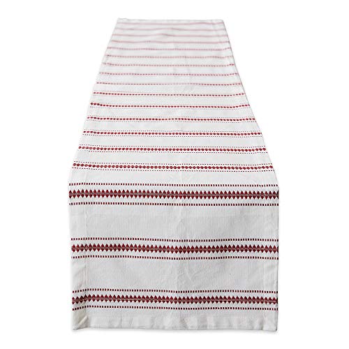 Dii Zig Dobby Collection Tabletop, Table Runner, 14X72, Barn Red