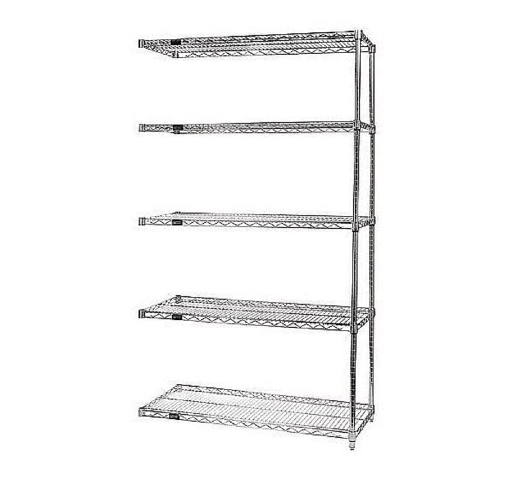 Wire 5 Shelf ADD-ON KIT Chrome 54in