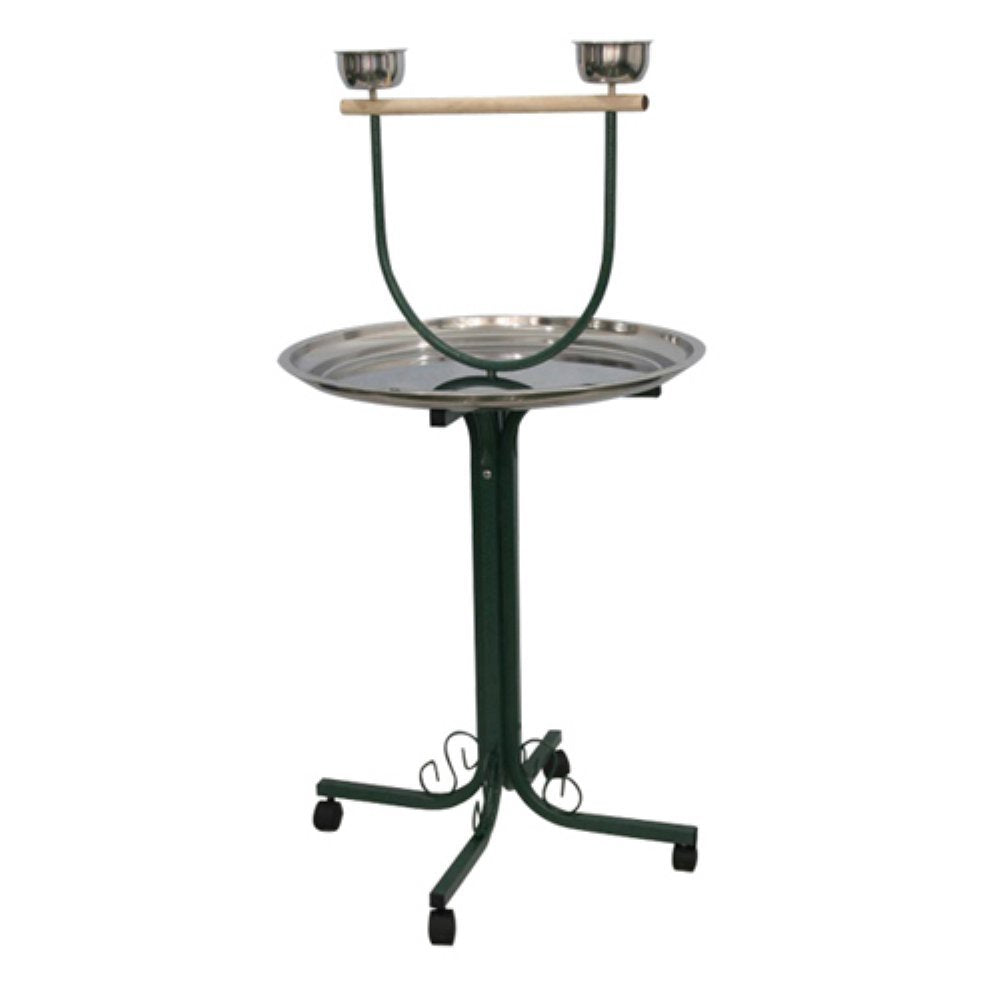 28 T-Stand with Casters & Stainless Steel Dishes J8-2828″ Black