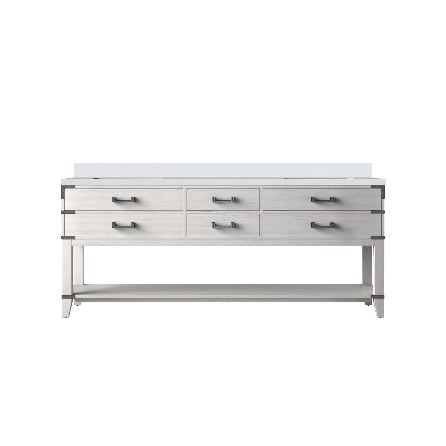 Norwalk 80 in W x 22 in D White Oak Double Bath Vanity and Cultured Marble Top