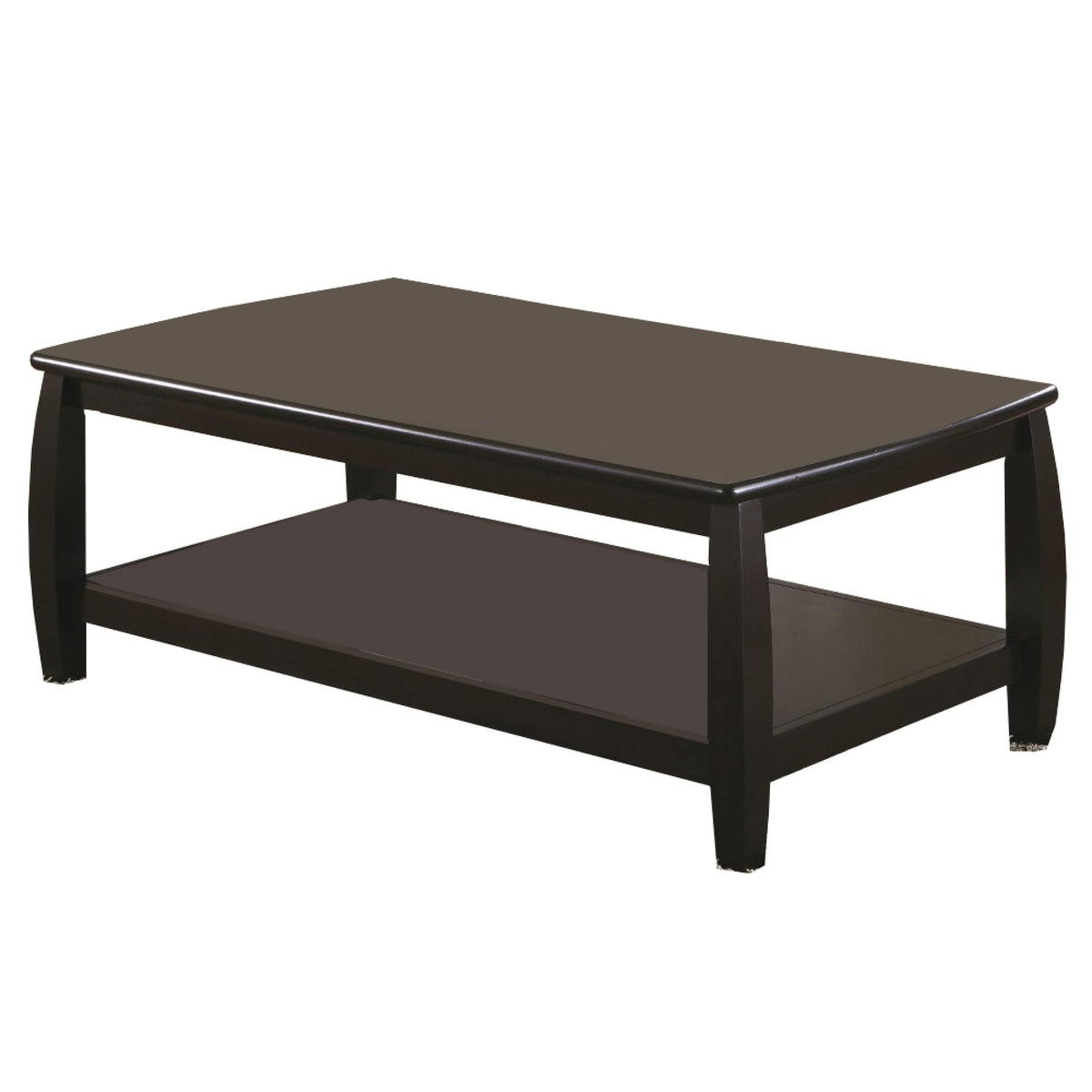 Benzara Contemporary Style Wooden Coffee Table With Slightly Rounded Shape, Brown