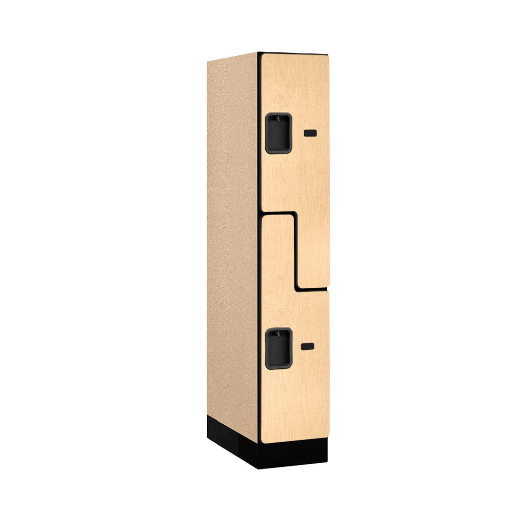 12 Wide Double Tier S Style Designer Wood Locker - 1 Wide - 5 Feet High - 21 Inches Deep - Maple
